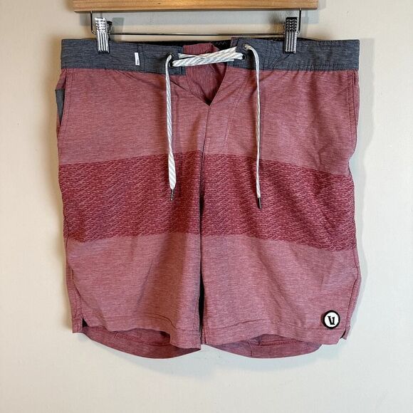 Vuori V Cycle Lineless Athletic Shorts 8in Red Mens Size 32(30-32) Read EUC - Picture 1 of 6